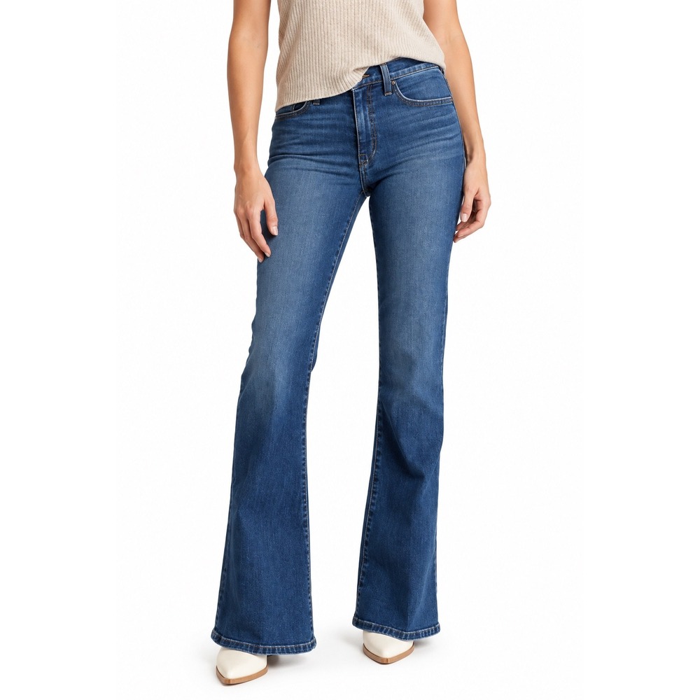 Joes Jeans Flawless High Rise Flare Jeans Cosima Wash Blue Stretch Denim 26